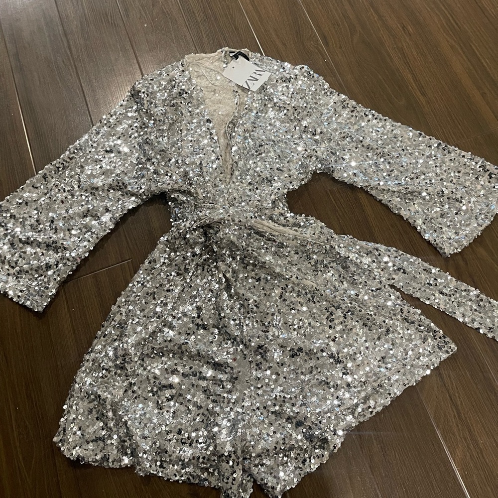 Zara slive sequins romper - Picture 2 of 8